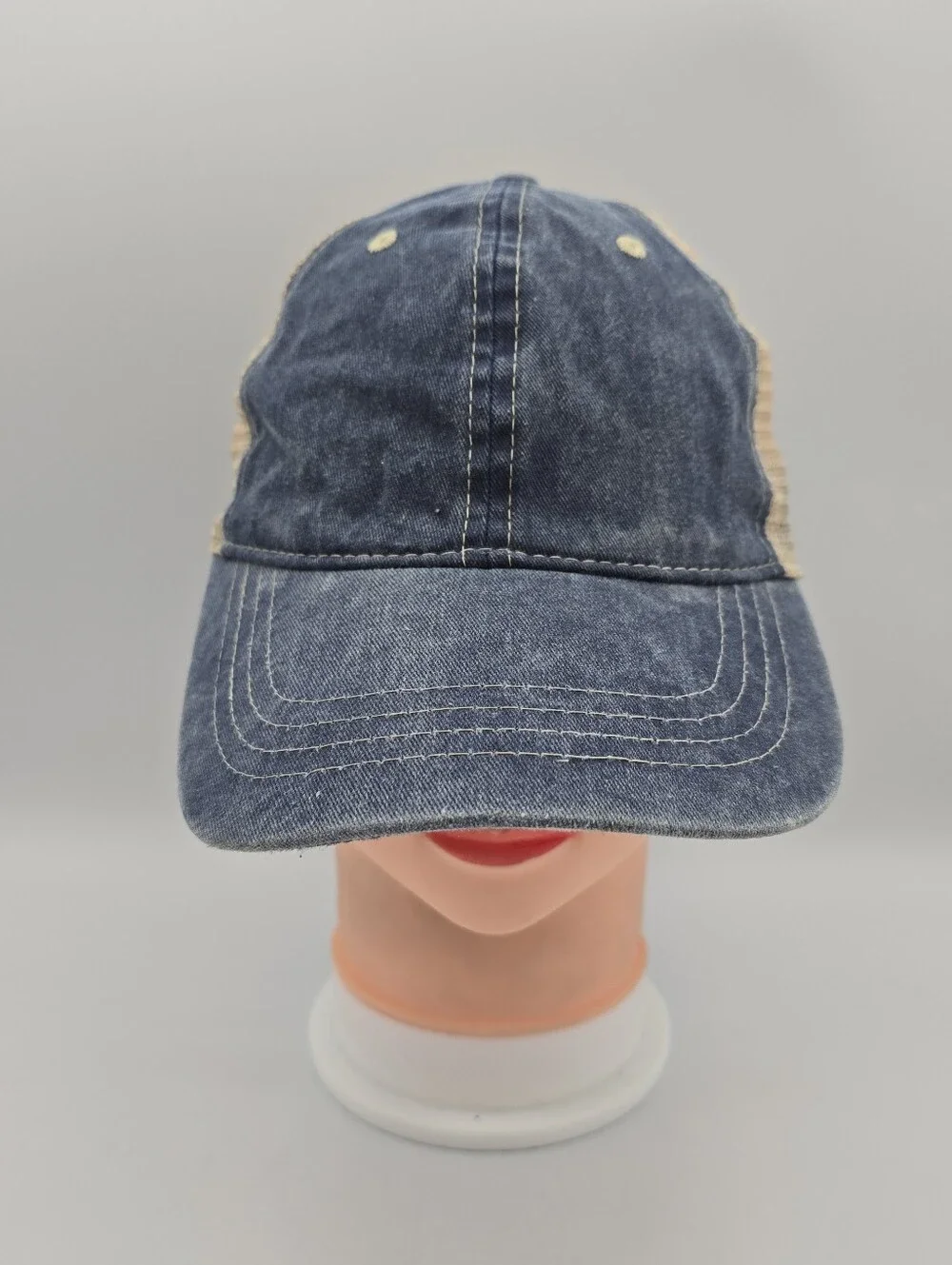 Unbranded Navy Blue/Cream Trucker Adjustable Snapback Hat OSFM